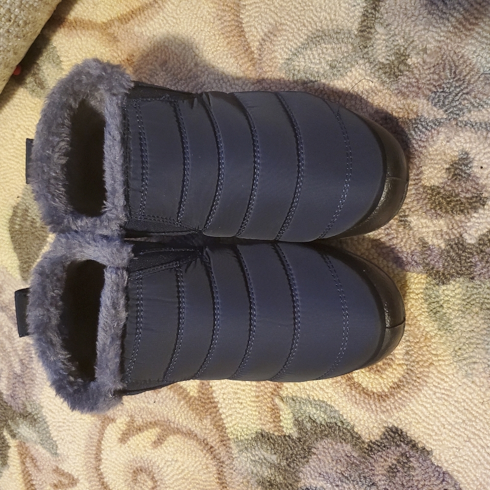 BJ Ankle Slip On Boots Navy Blue with Fleece Lining